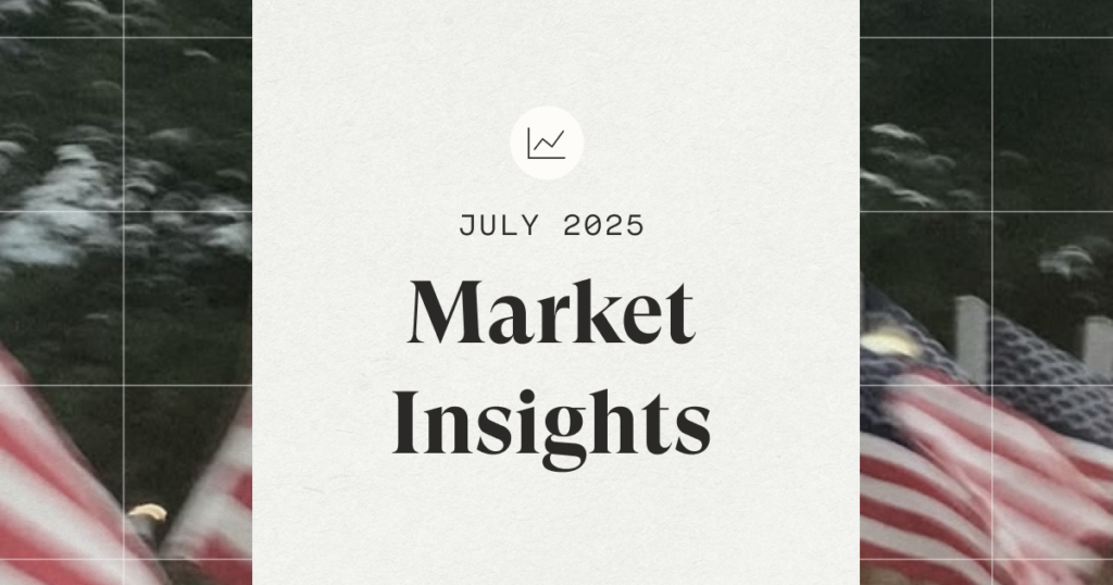 Stock market chart for July 2025 recap