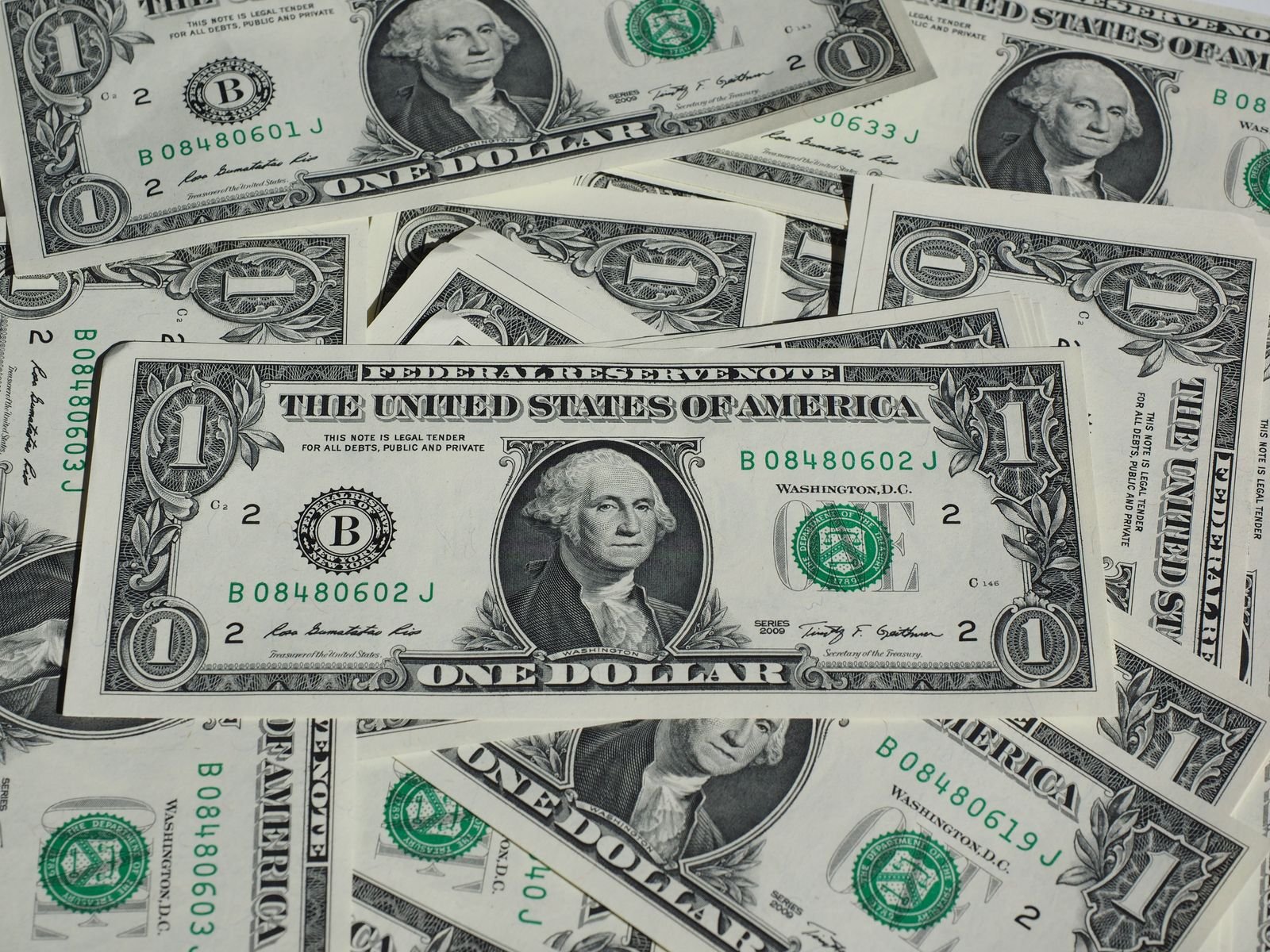 US dollar bills close up