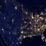 Earth from space with stars