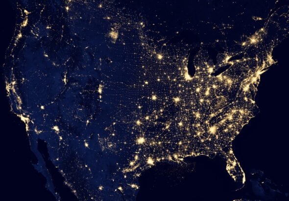 Earth from space with stars