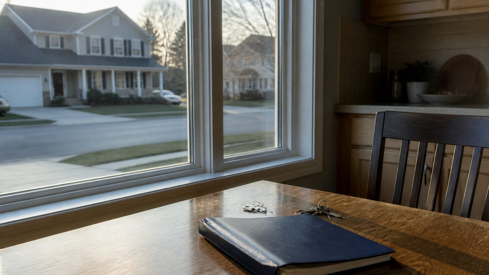 A quiet suburban house in late afternoon light