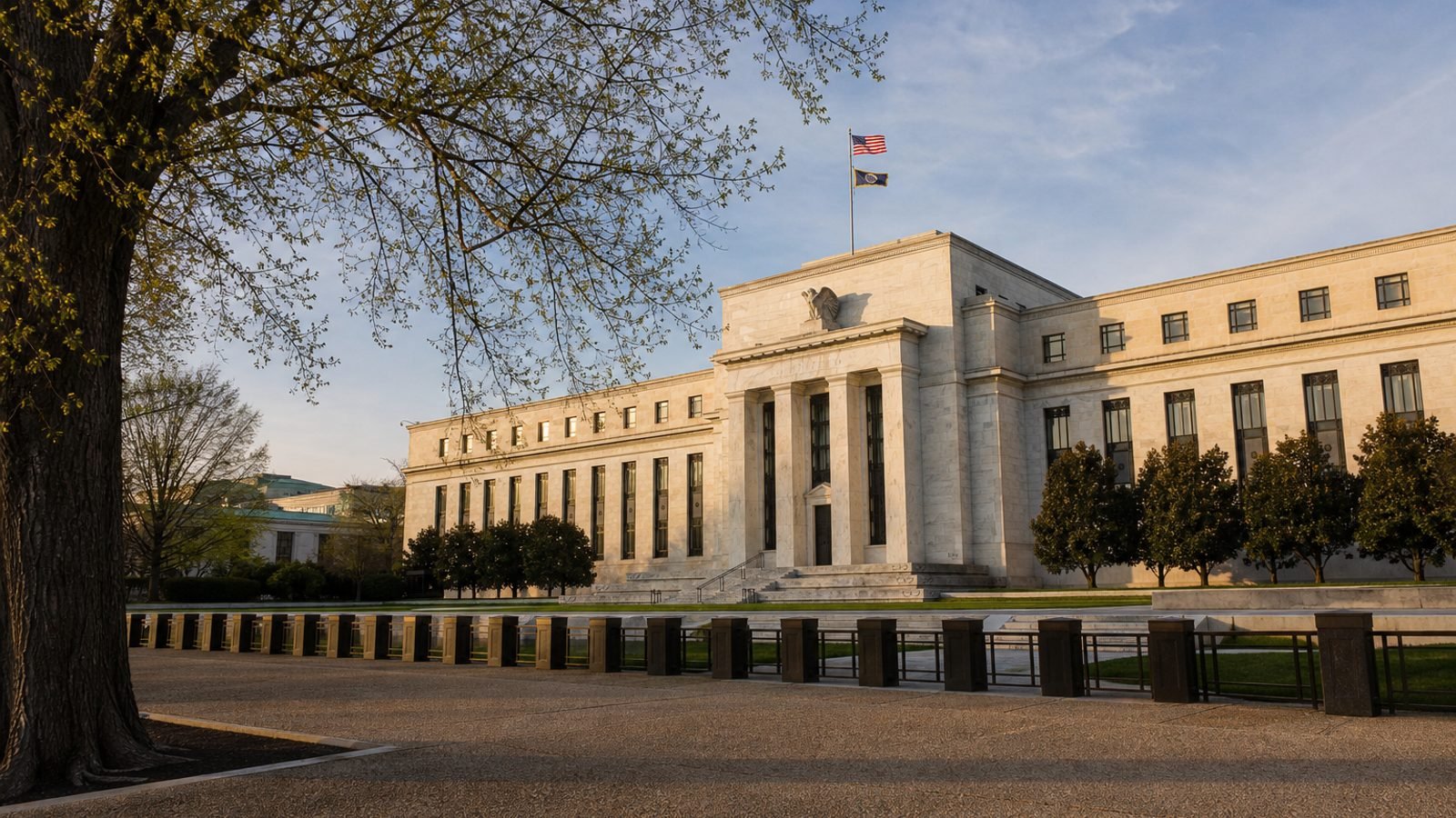 The Federal Reserve building in Washington at late afternoon